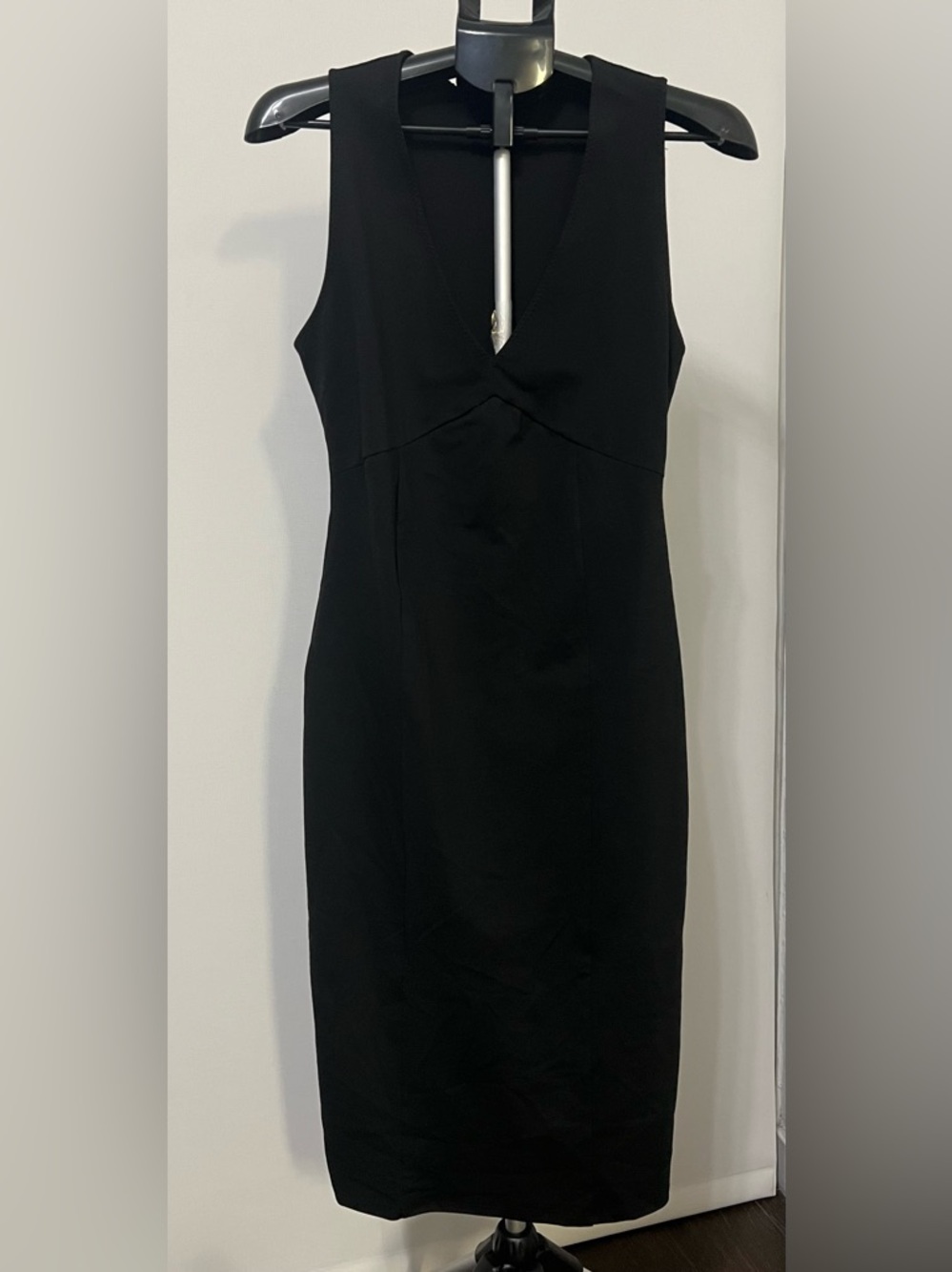 Zara NWT Little Black Dress Midi Knee Length Size S